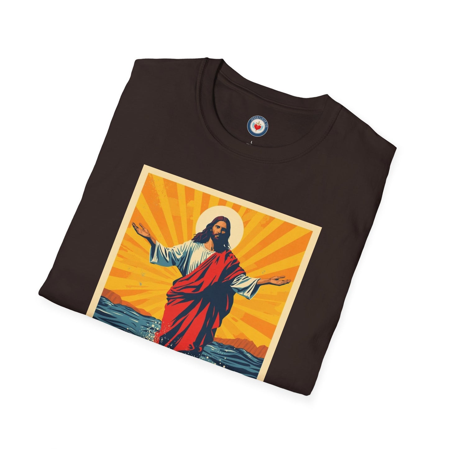 Jesus Walking on Water Pop art T-Shirt – Matthew 14:30 Christian Faith Tee