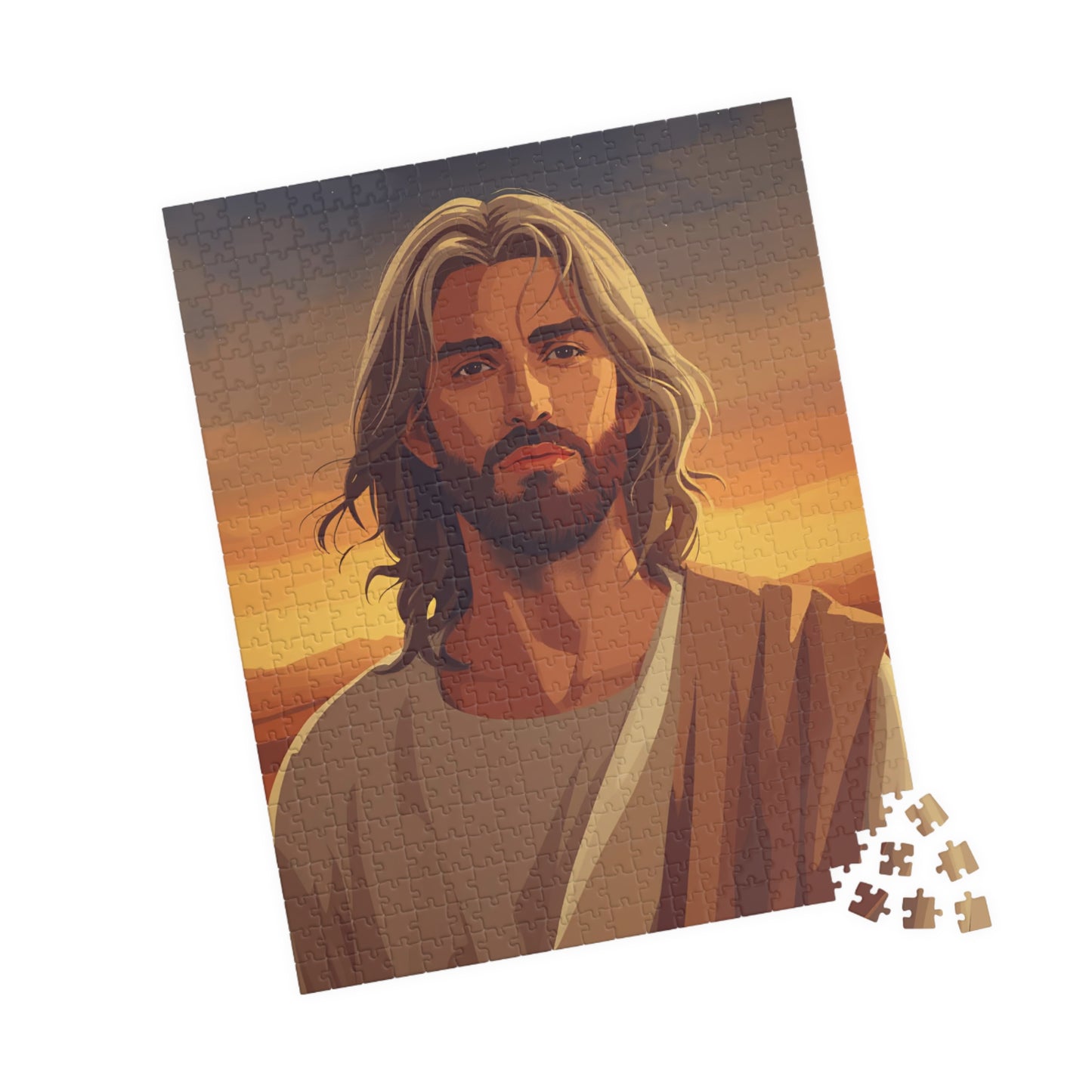 Jesus Desert Portrait Puzzle — Faith-Inspired Jigsaw (110/252/520/1014 pcs)