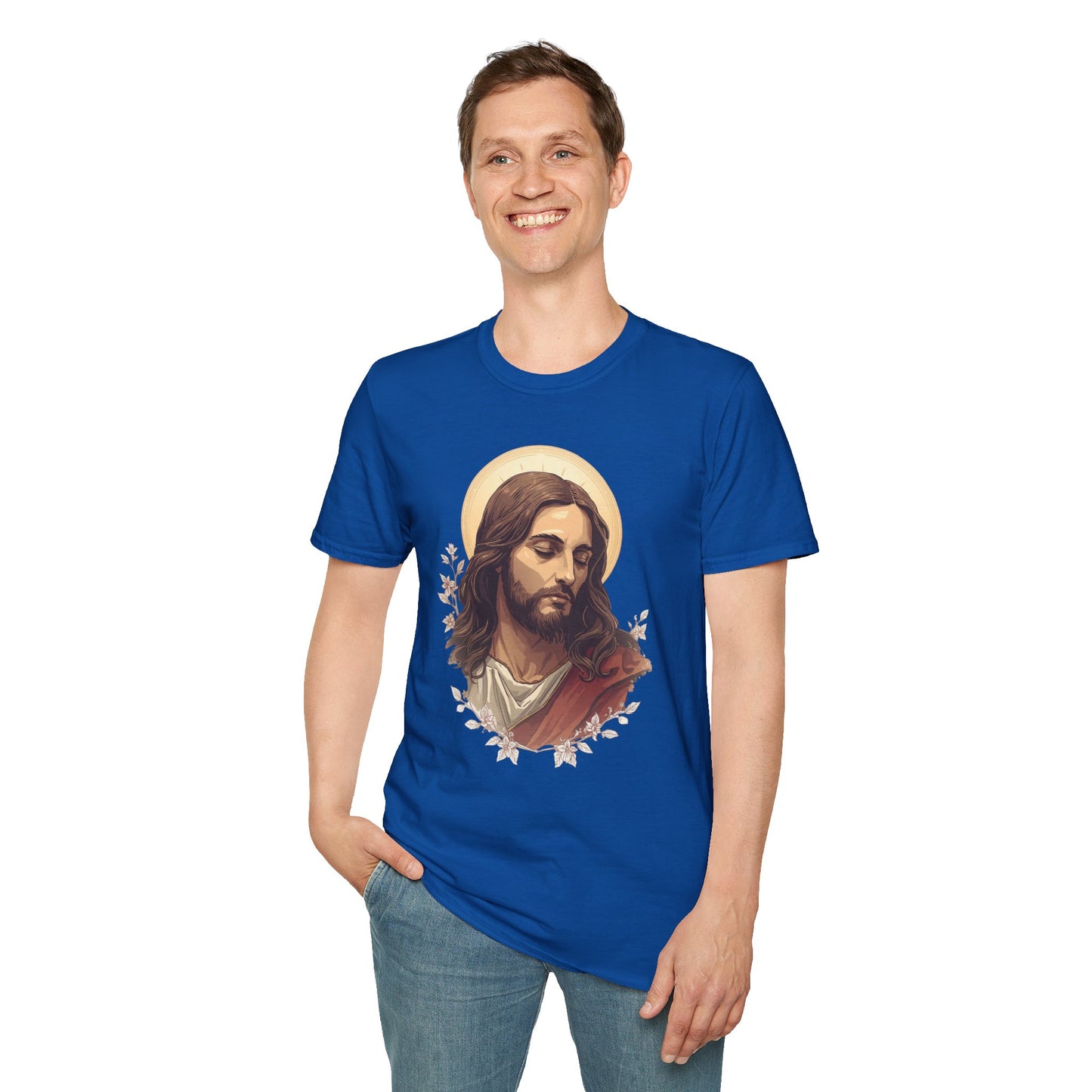 Jesus Portrait Oil Art T-Shirt — Religious Christian Graphic Tee
