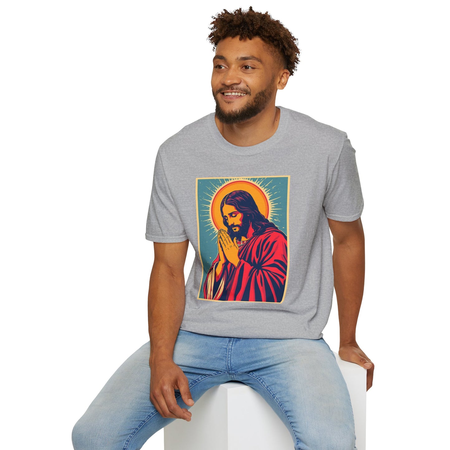 Jesus Praying Pop Art Graphing T-shirt