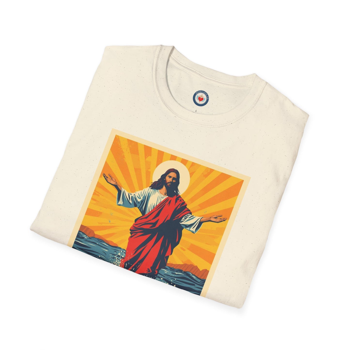 Jesus Walking on Water Pop art T-Shirt – Matthew 14:30 Christian Faith Tee