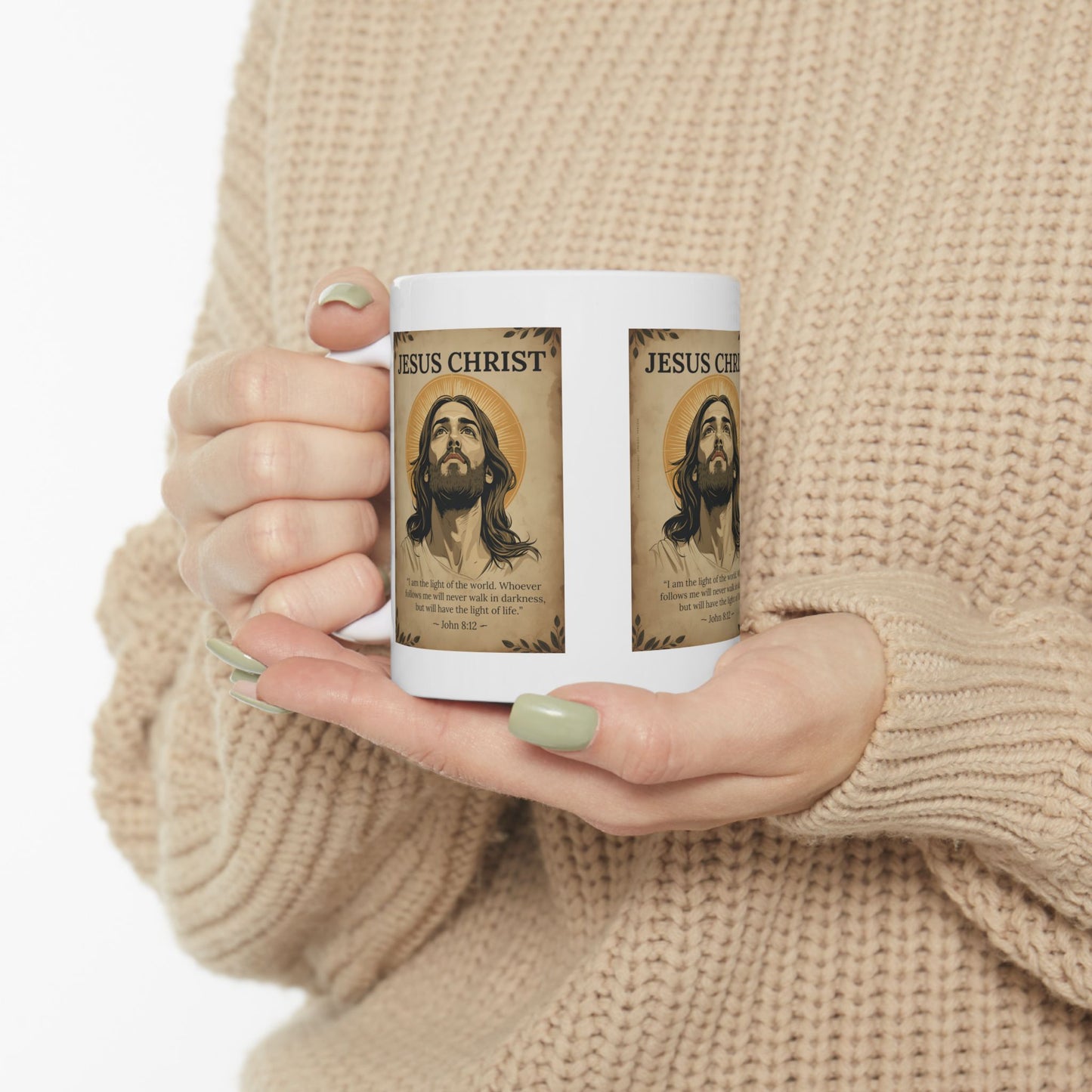 Jesus Christ Ceramic Mug — Inspirational Scripture Coffee Cup (11oz & 15oz)