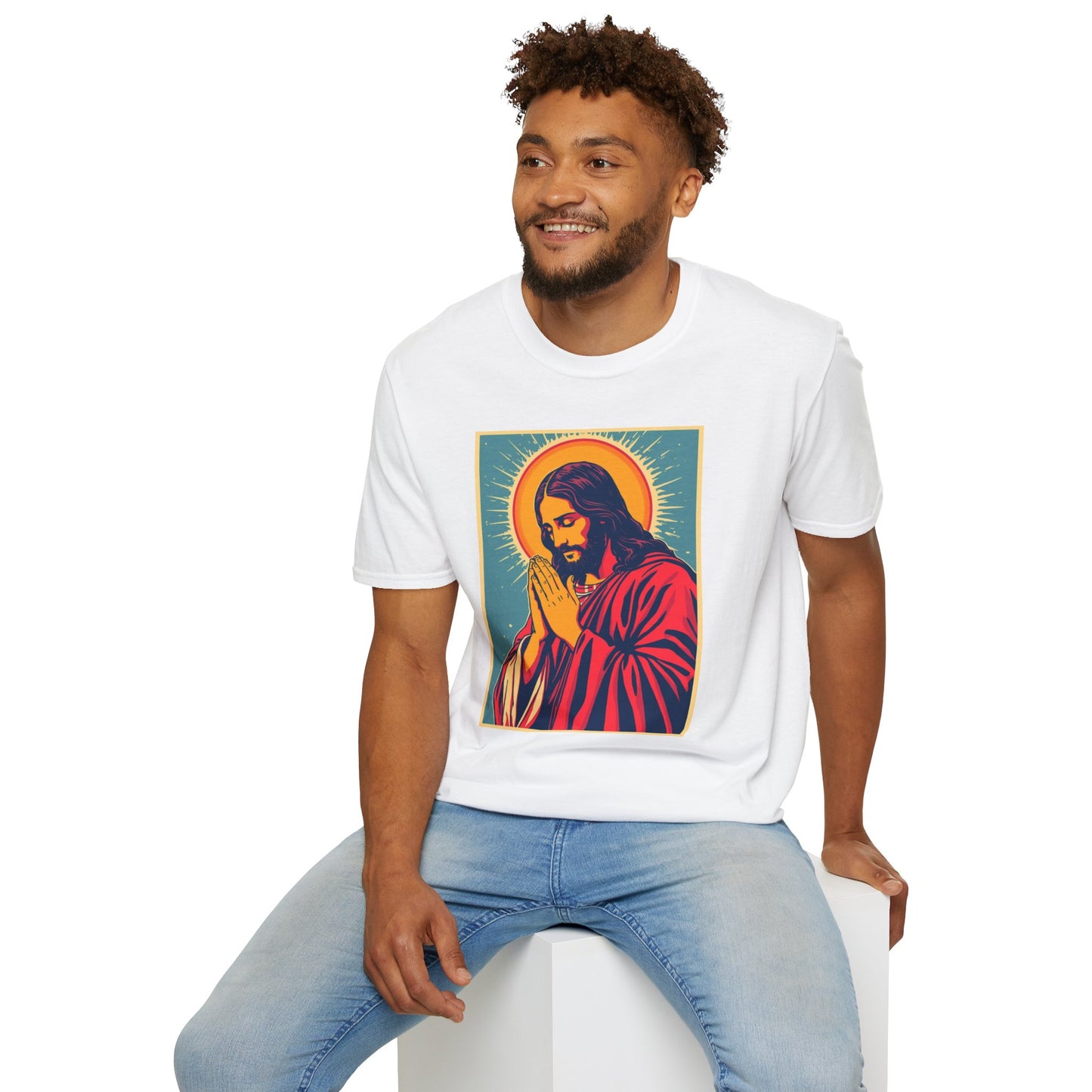 Jesus Praying Pop Art Graphing T-shirt