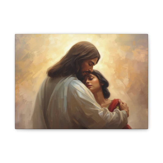 Jesus Comforting Women- Heavenly Canvas Wall Art