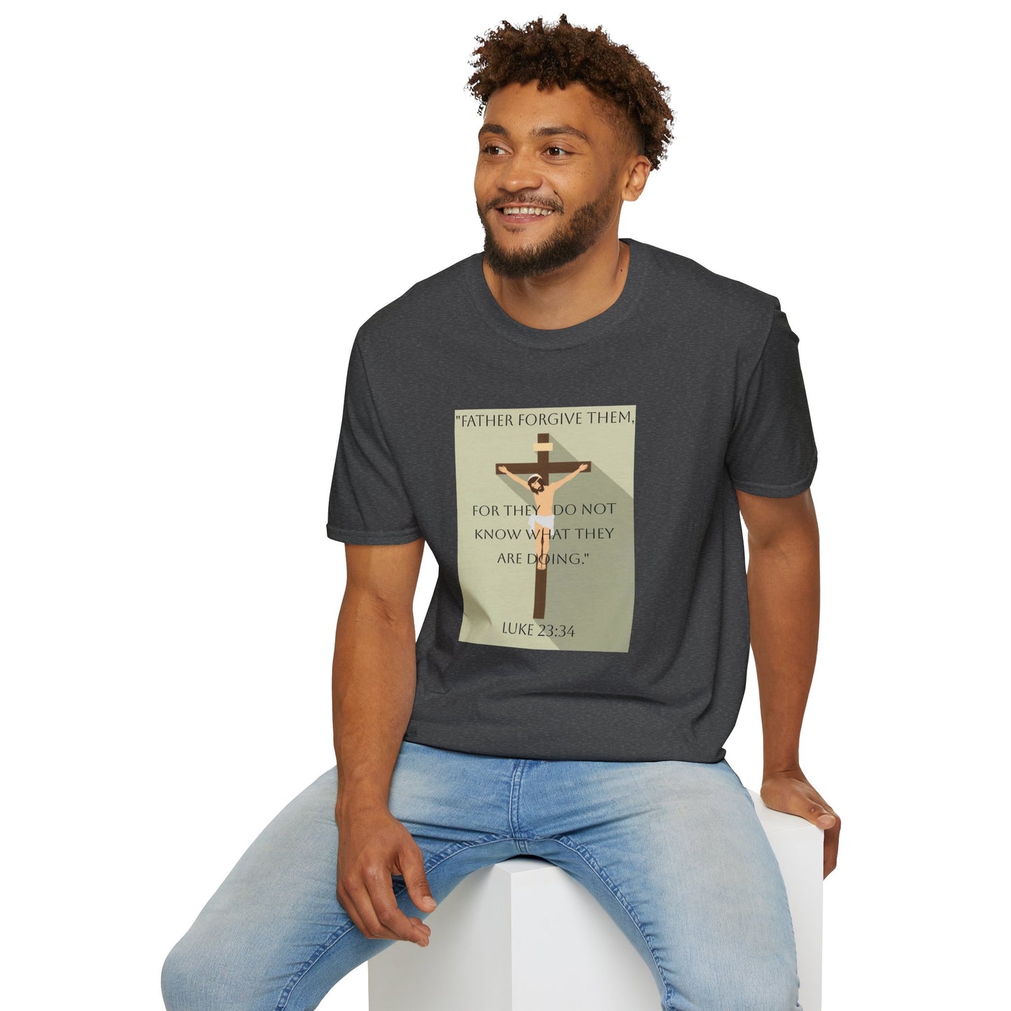 "Father Forgive Them" Luke 23:34 Jesus on Cross Graphic Tee