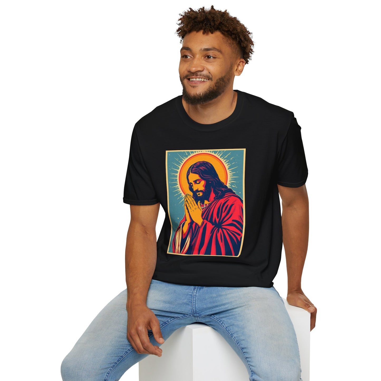 Jesus Praying Pop Art Graphing T-shirt