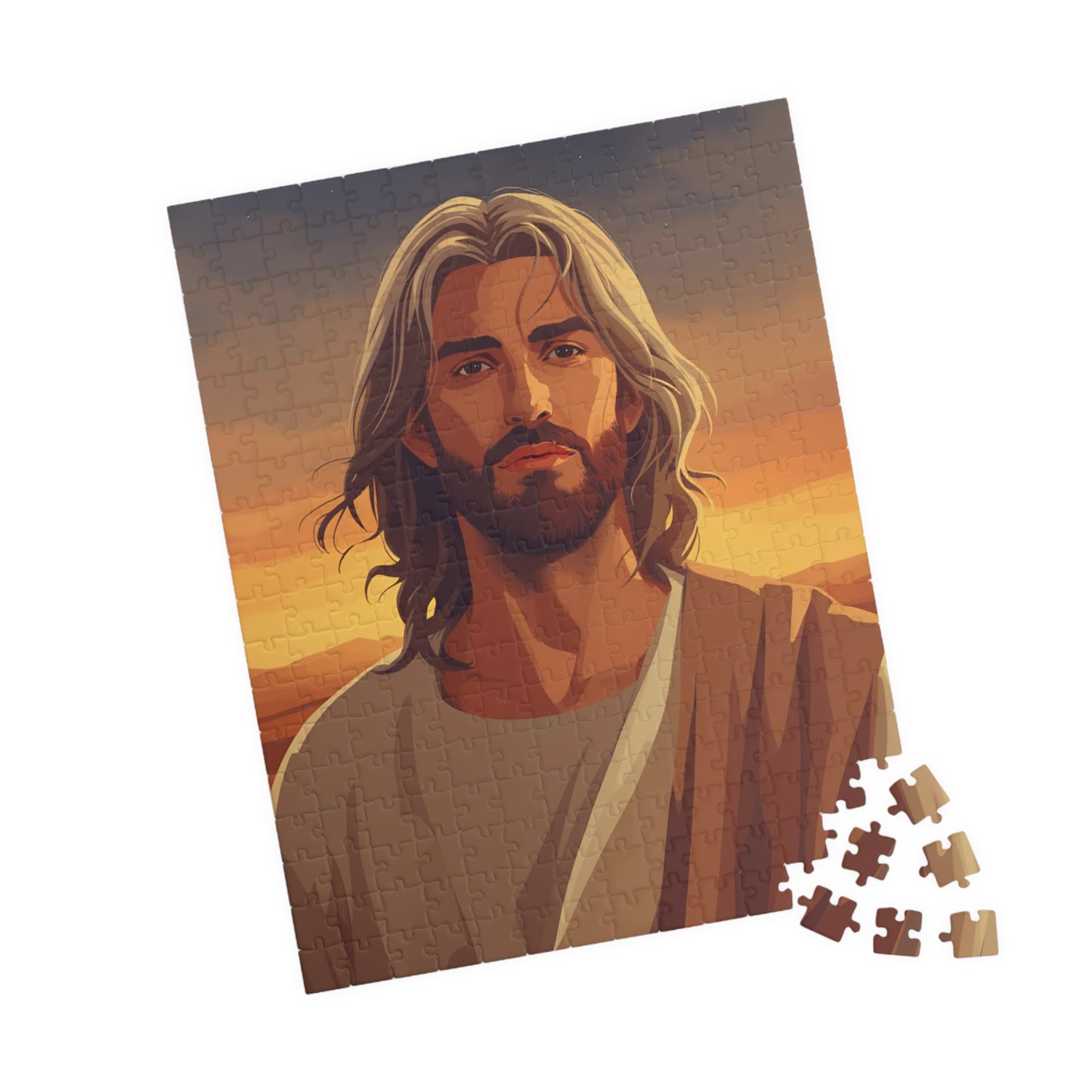 Jesus Desert Portrait Puzzle — Faith-Inspired Jigsaw (110/252/520/1014 pcs)