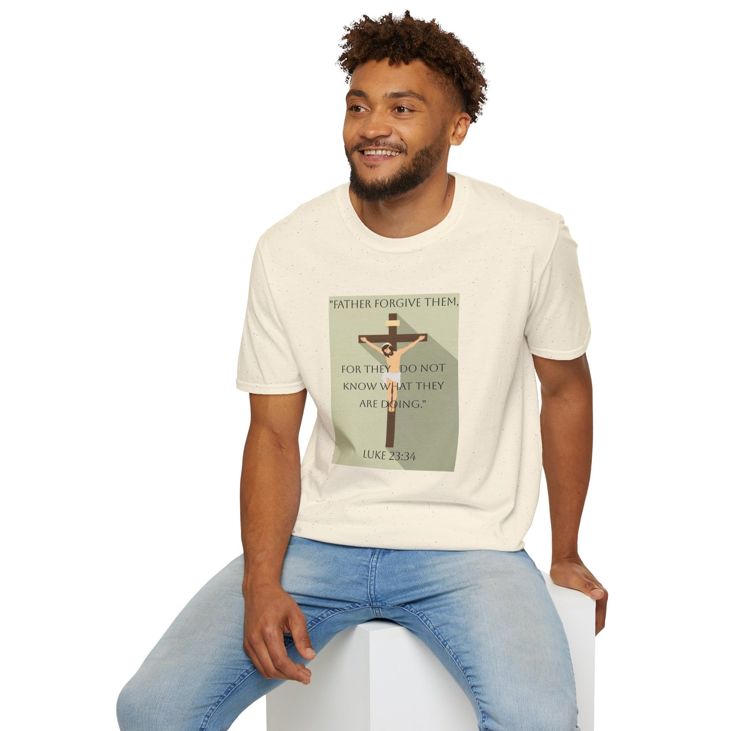 "Father Forgive Them" Luke 23:34 Jesus on Cross Graphic Tee