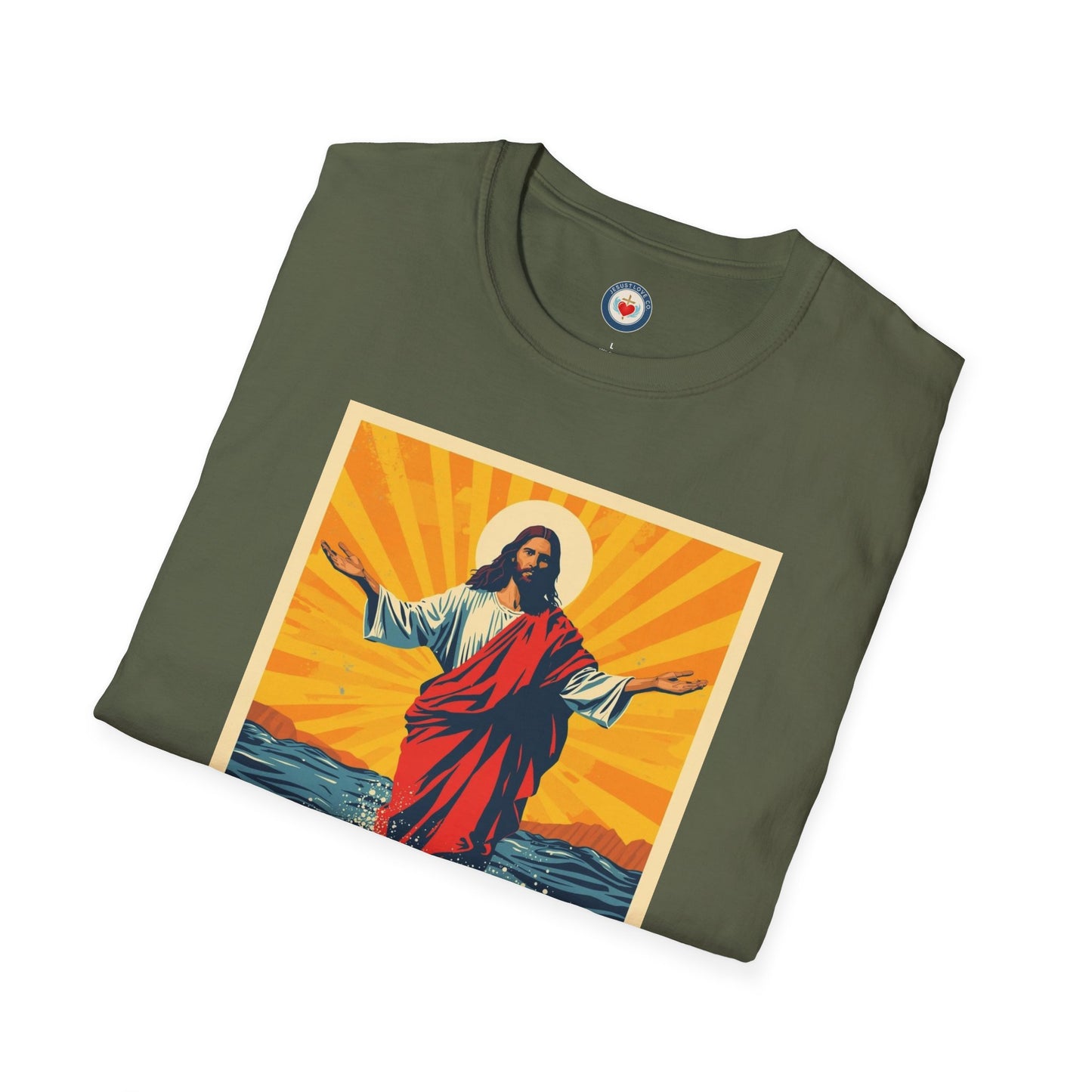 Jesus Walking on Water Pop art T-Shirt – Matthew 14:30 Christian Faith Tee