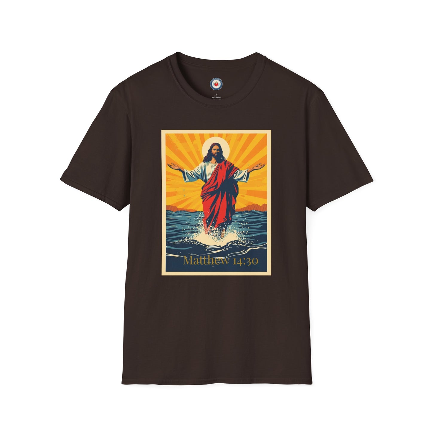 Jesus Walking on Water Pop art T-Shirt – Matthew 14:30 Christian Faith Tee