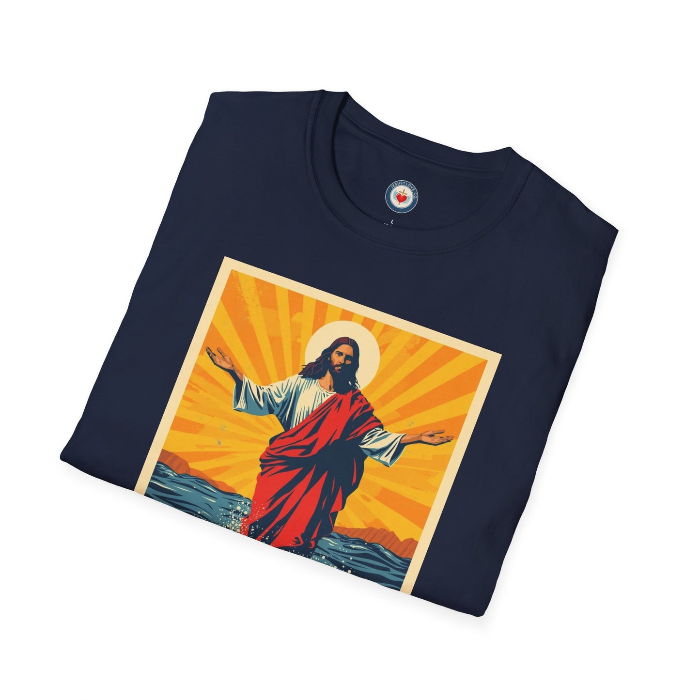 Jesus Walking on Water Pop art T-Shirt – Matthew 14:30 Christian Faith Tee