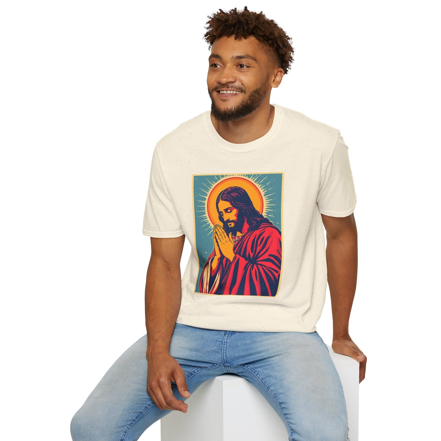 Jesus Praying Pop Art Graphing T-shirt