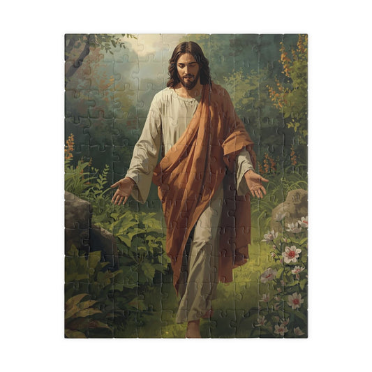 Jesus Walking in Garden Puzzle — Christian Religious Jigsaw (110/252/520/1014 pcs)