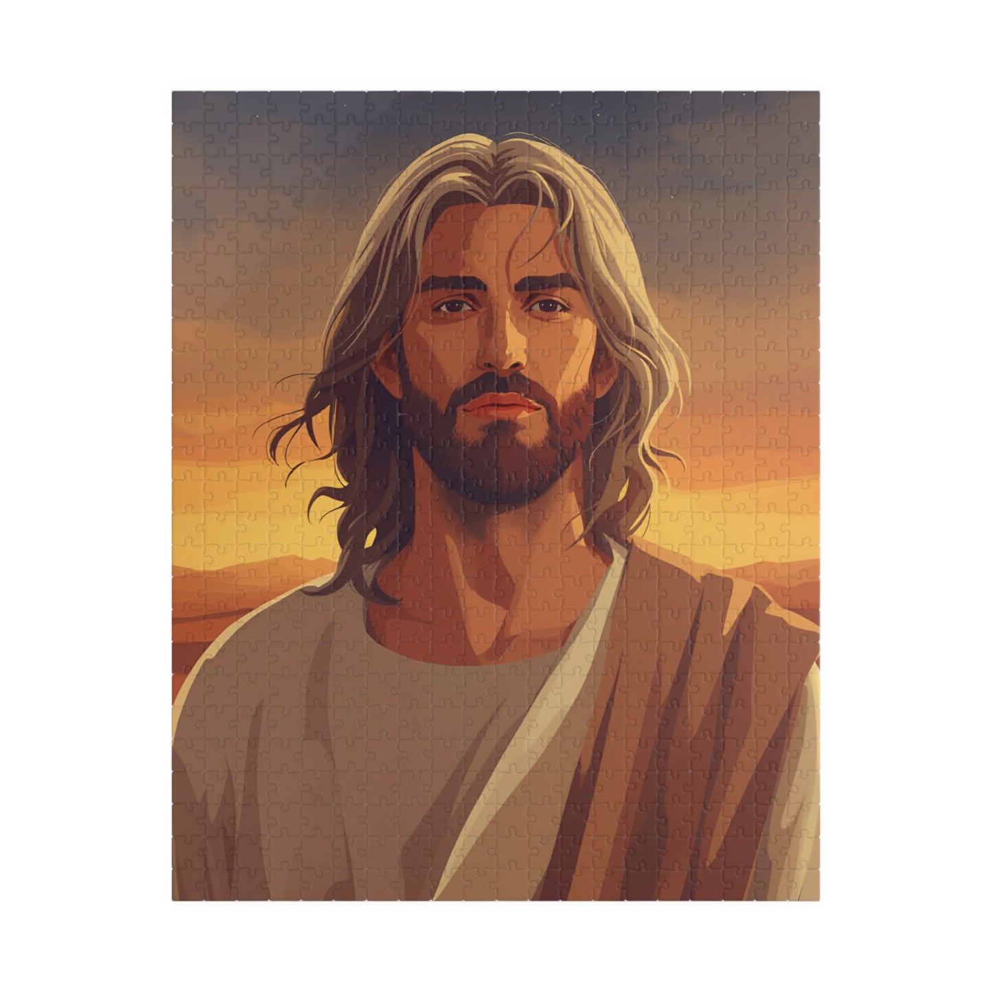 Jesus Desert Portrait Puzzle — Faith-Inspired Jigsaw (110/252/520/1014 pcs)