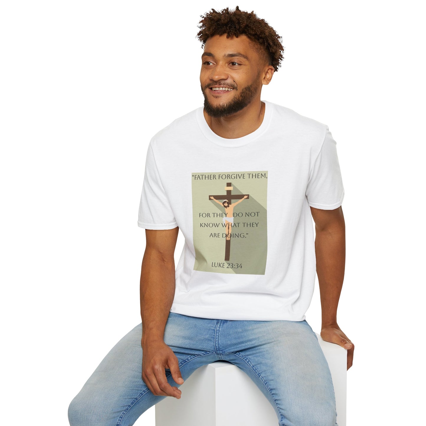 "Father Forgive Them" Luke 23:34 Jesus on Cross Graphic Tee