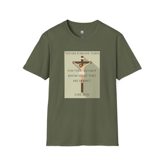 "Father Forgive Them" Luke 23:34 Jesus on Cross Graphic Tee