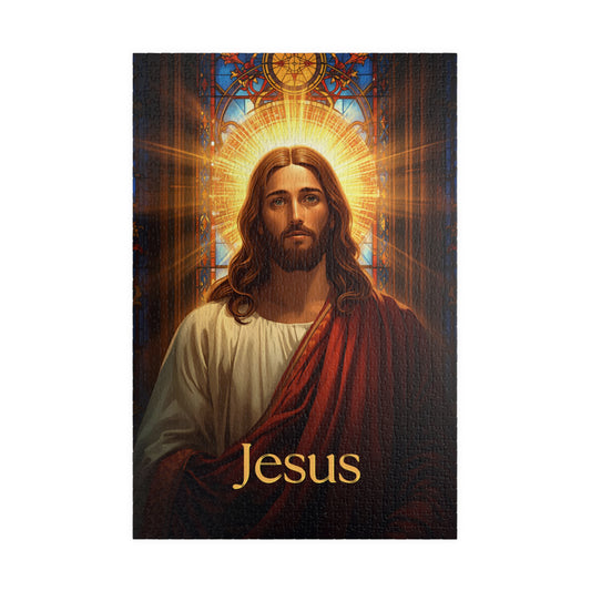 Jesus Portrait Puzzle Glass Art — (110/252/520/1014 pcs)