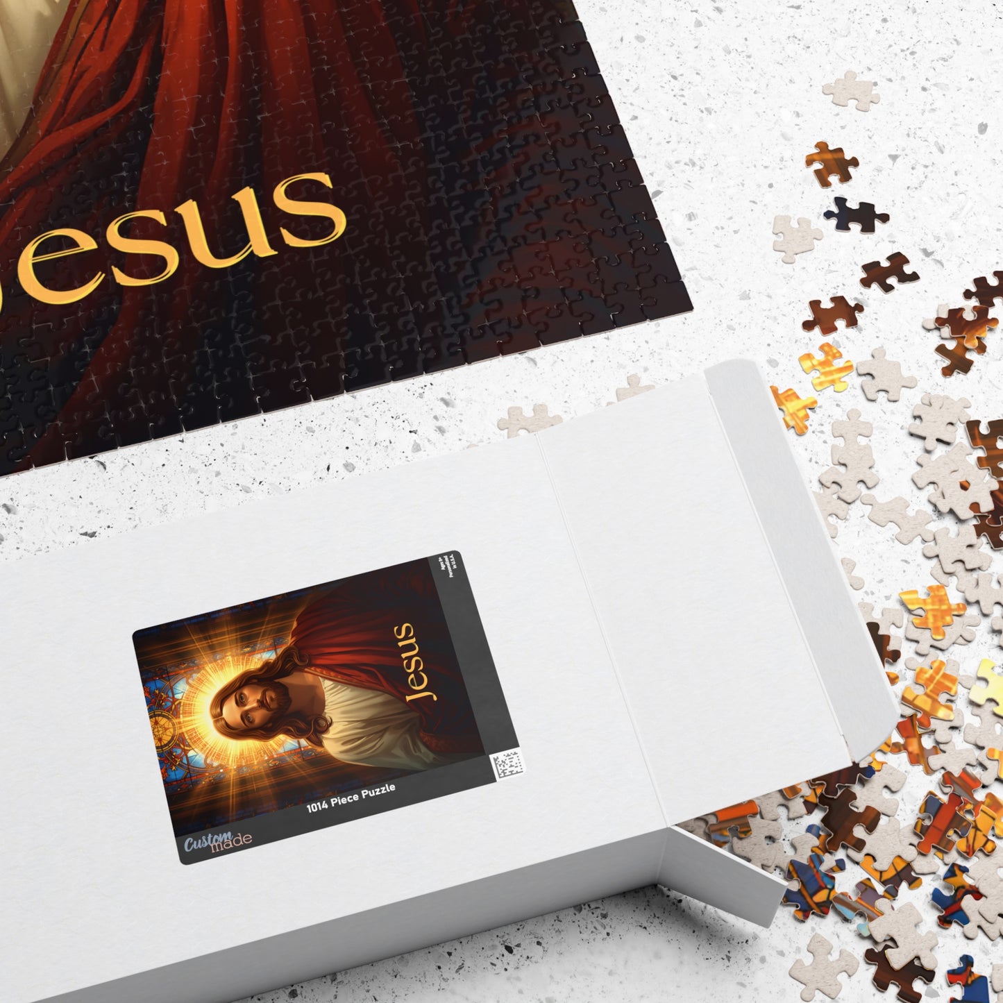Jesus Portrait Puzzle Glass Art — (110/252/520/1014 pcs)