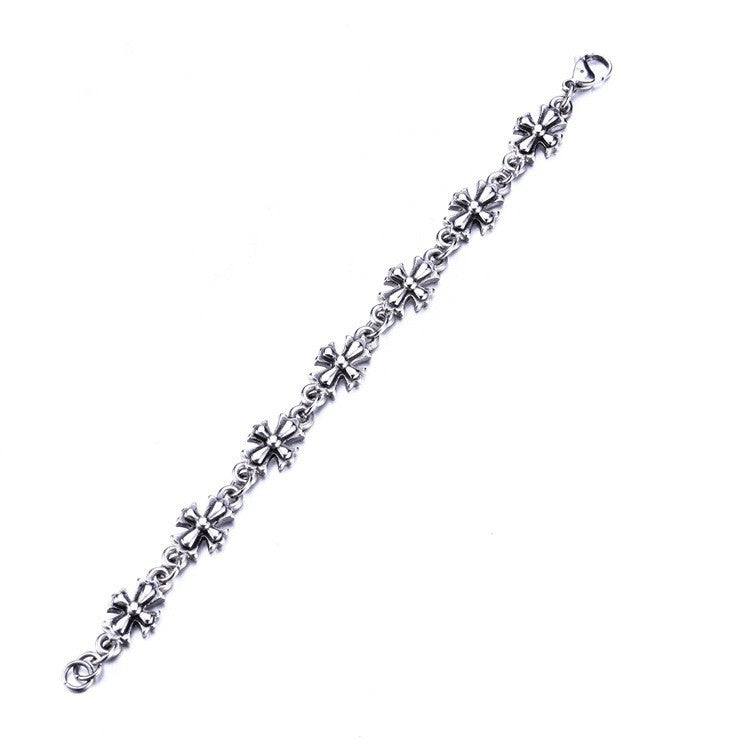 Adjustable Silver Cross Bracelet