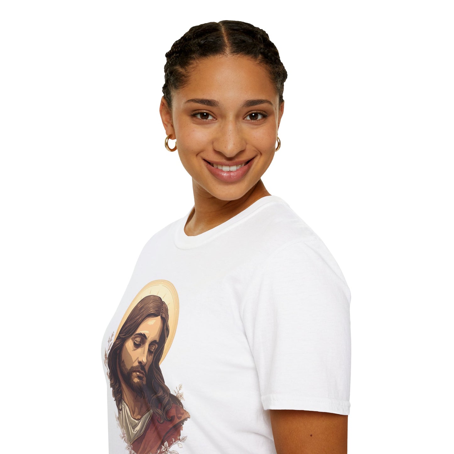 Jesus Portrait Oil Art T-Shirt — Religious Christian Graphic Tee