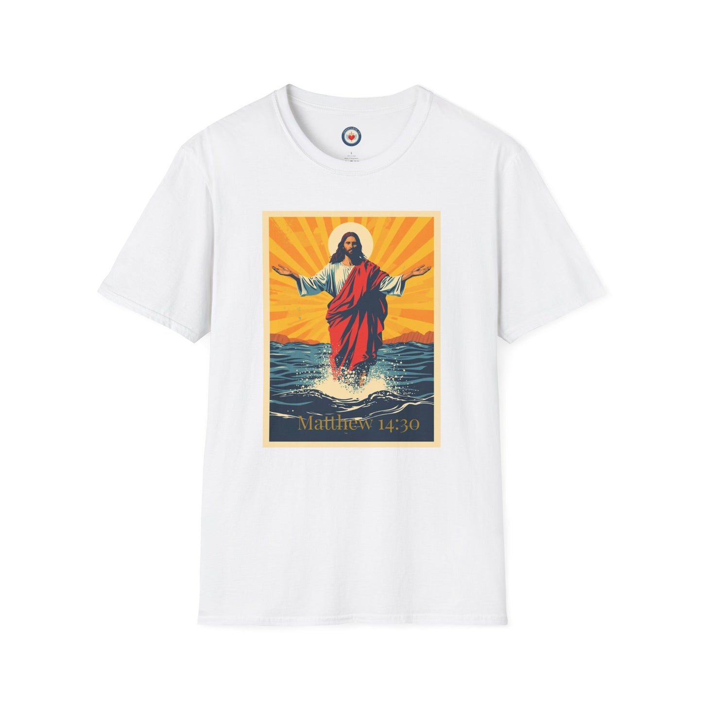 Jesus Walking on Water Pop art T-Shirt – Matthew 14:30 Christian Faith Tee