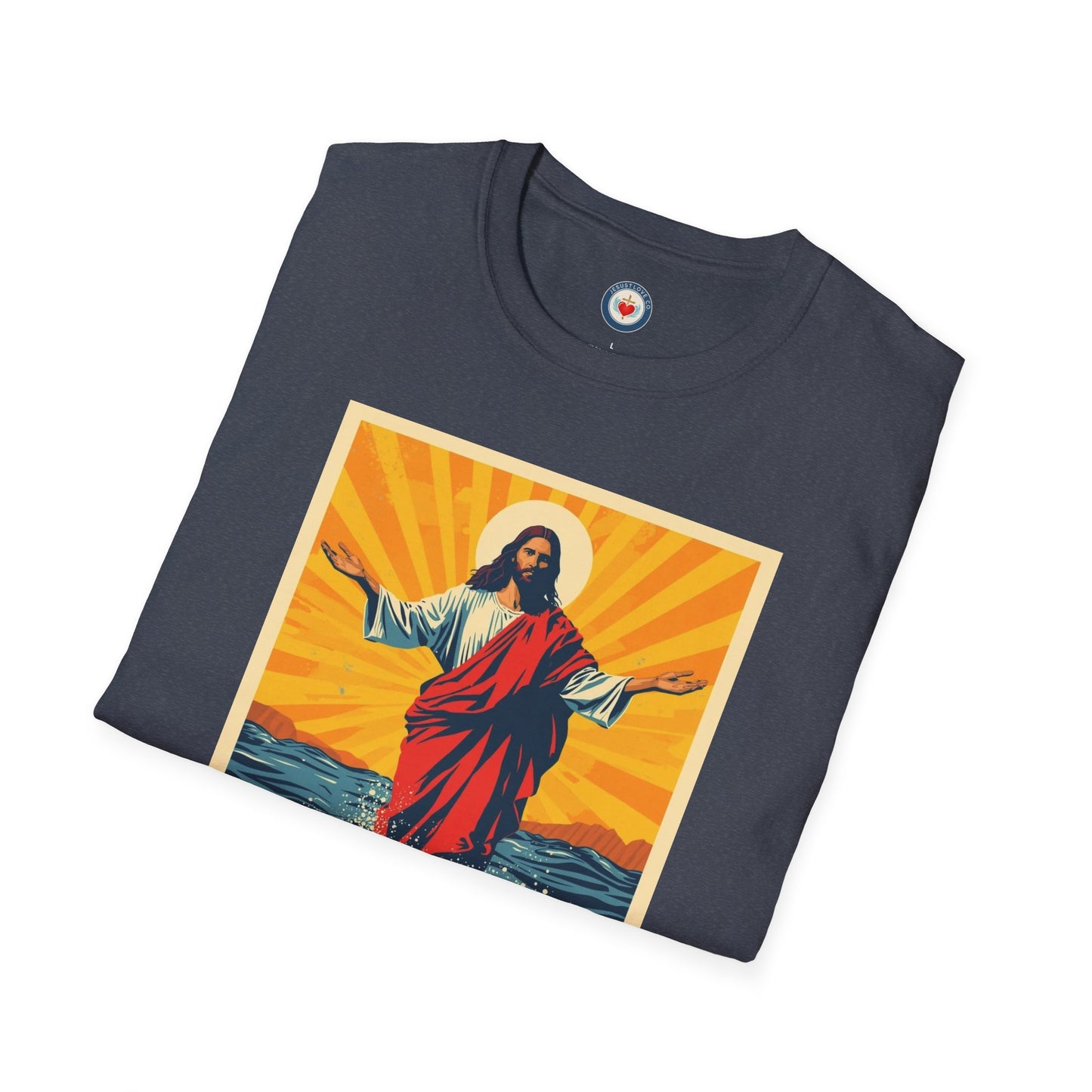Jesus Walking on Water Pop art T-Shirt – Matthew 14:30 Christian Faith Tee