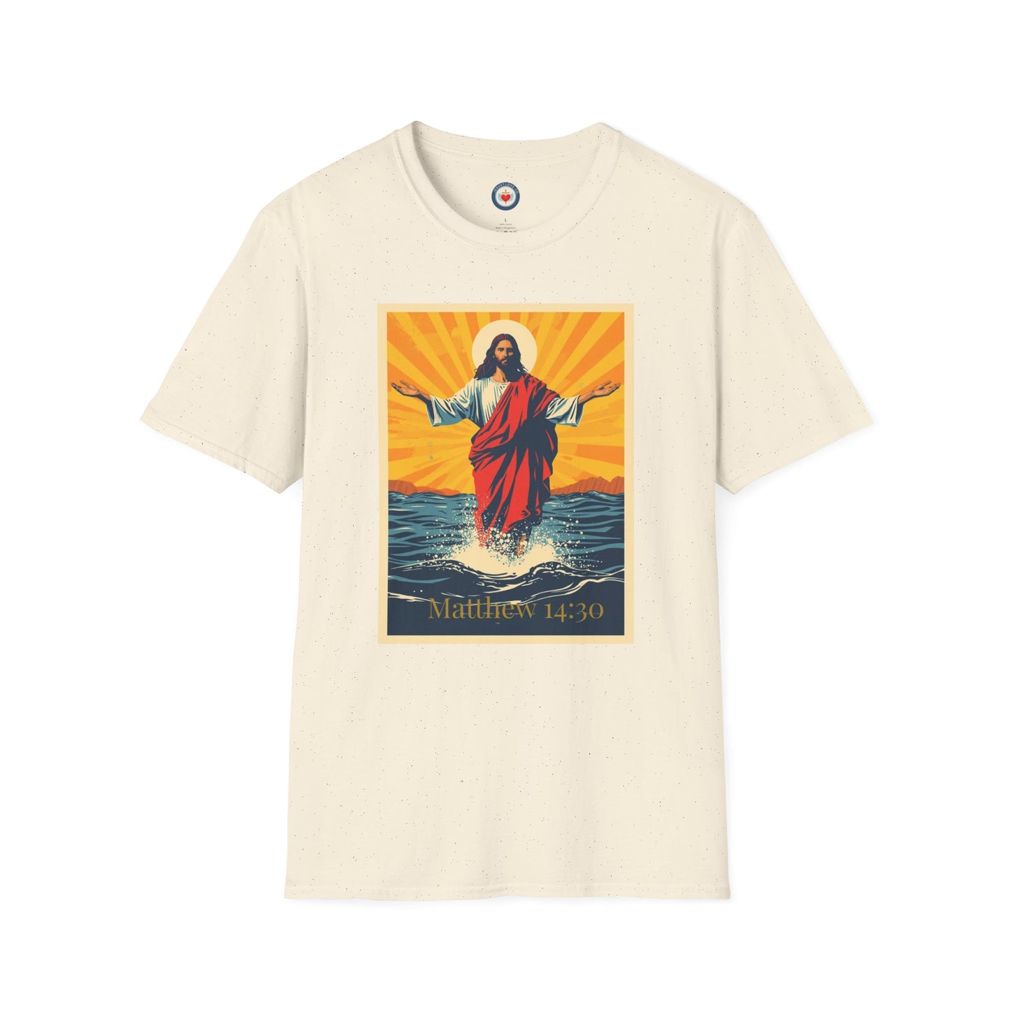 Jesus Walking on Water Pop art T-Shirt – Matthew 14:30 Christian Faith Tee