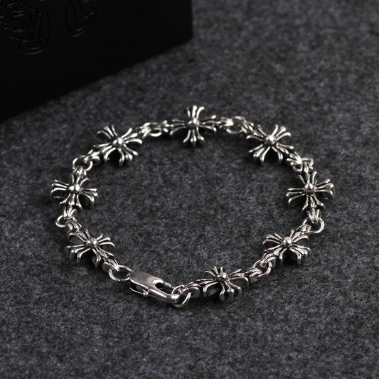 Adjustable Silver Cross Bracelet
