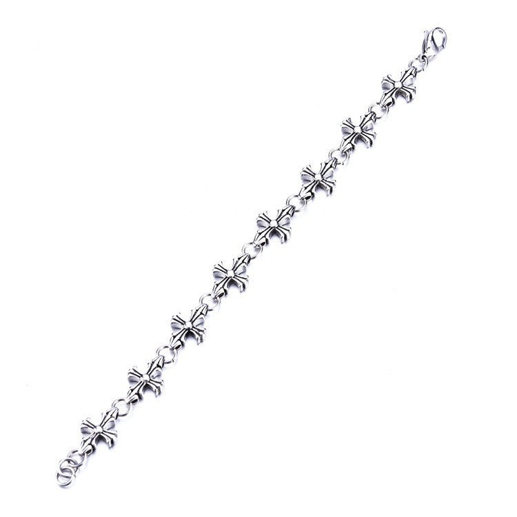 Adjustable Silver Cross Bracelet